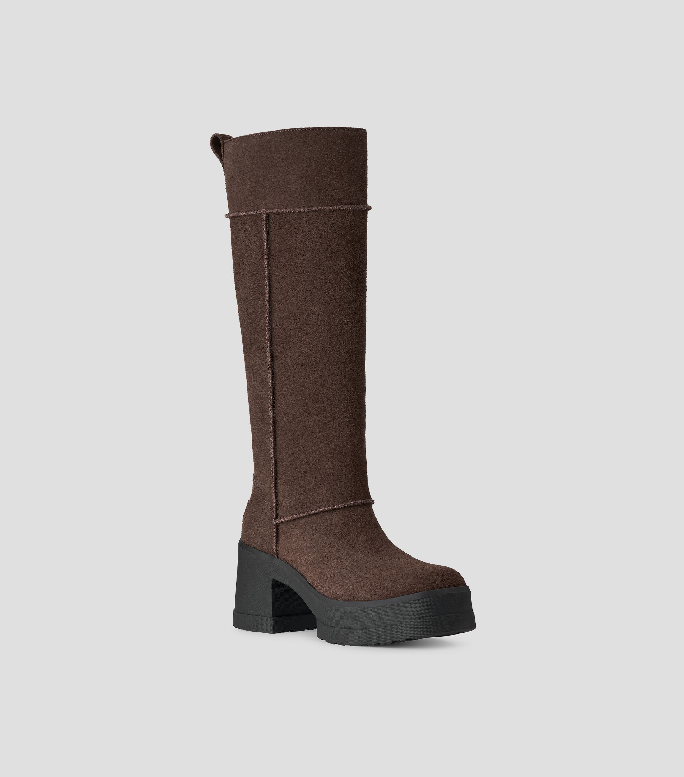 Botas largas Moxy Knee-High de cuero con tacón medio y ancho Mujer